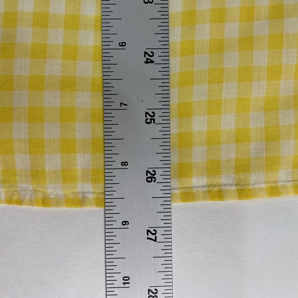 Talbots XL Petite Womens Yellow Check Gingham Button Front Shirt Long Sleeve - Picture 7 of 9